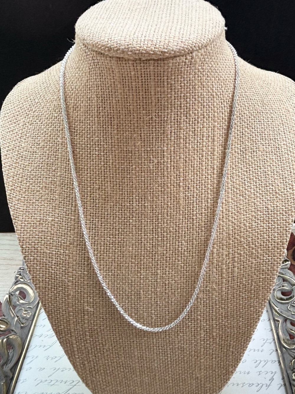 Bright Diamond Cut Sterling Silver Rope Chain Necklace 16” + 2”